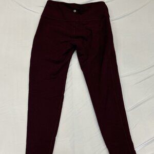 Lululemon Heavyweight Jogger-Leg Leggings – Dark Maroon – Size 8